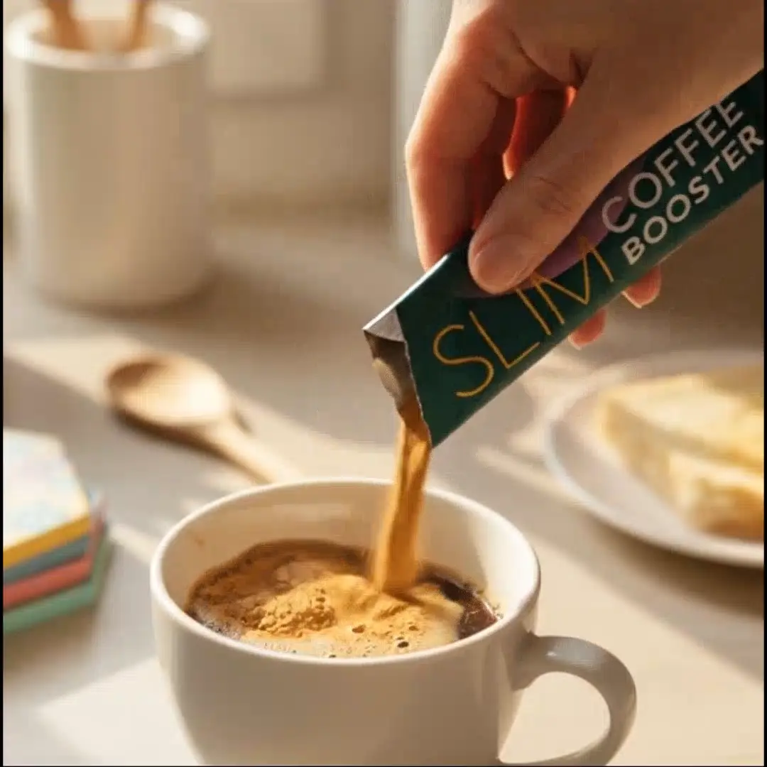 Wellaray Slim Coffee Booster step two adding one sachet to coffee